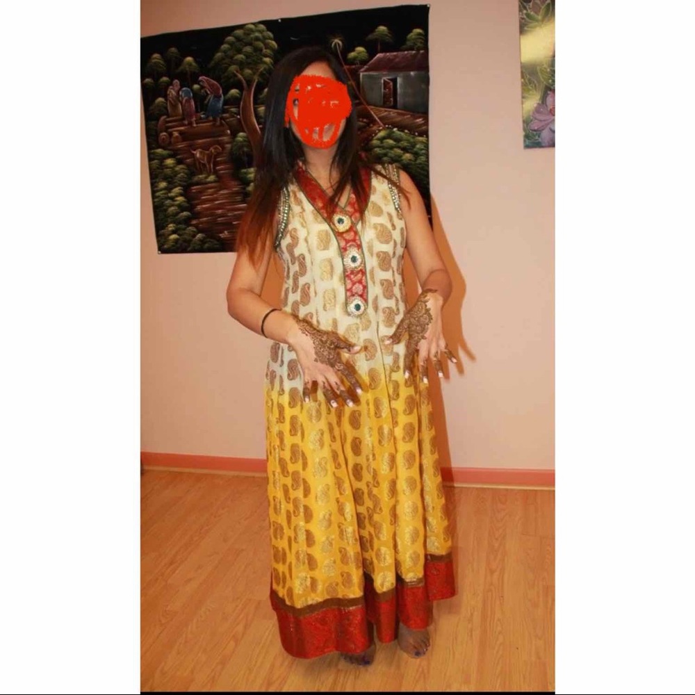 Multicolor ombré Indian anarkali dress.